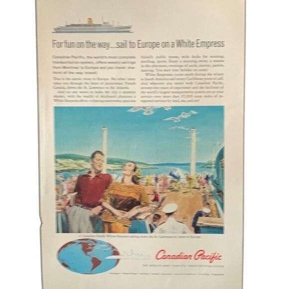 Vintage 1960 Canadian Pacific White Empress Ad Advertisment - Picture 3 of 4